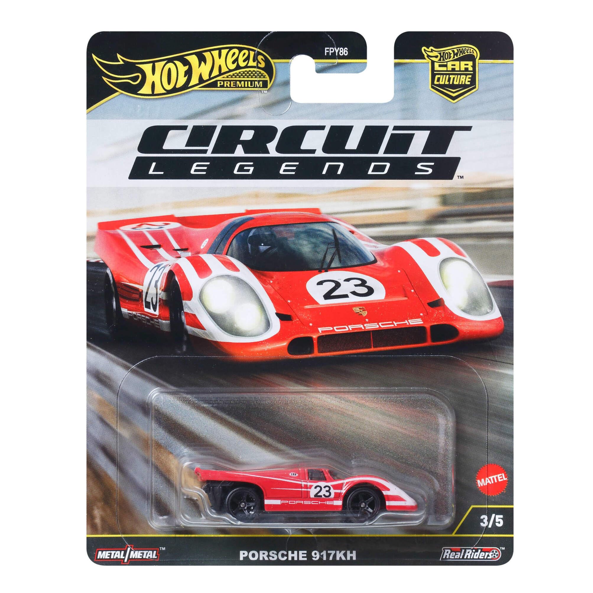 Hot Wheels Premium Car Culture Porsche 917KH with Real Riders tires and metal base