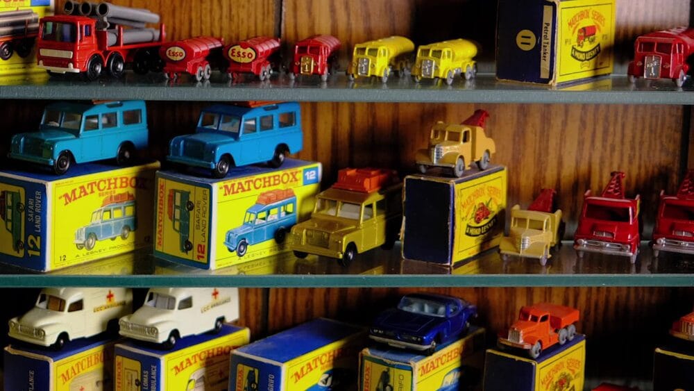 Organized Matchbox die-cast car collection in Die Carz app