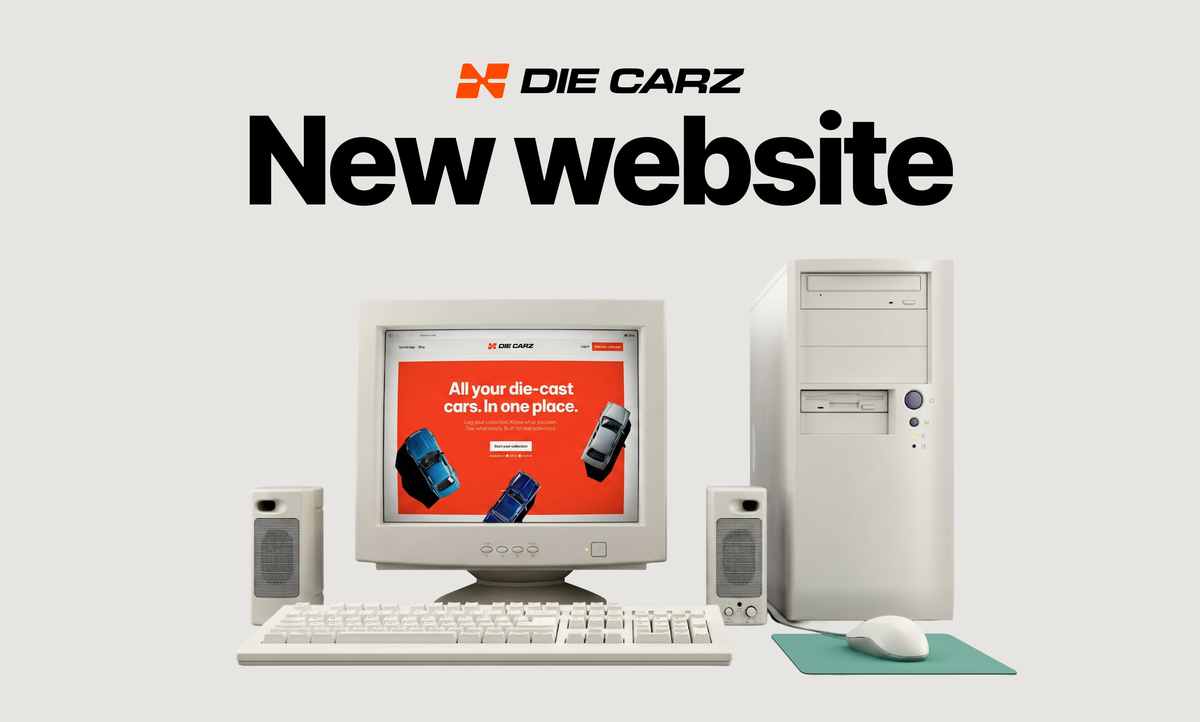 Die Carz web version interface on desktop showing die-cast collection